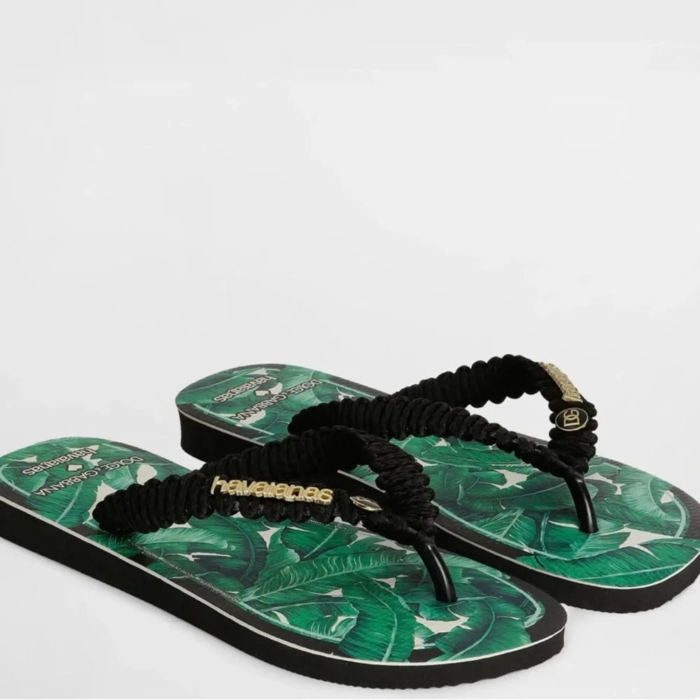 (Final price) Dolce & Gabbana Havaianas Banano Green Flip Flops 7/8 NWB - Picture 2 of 6